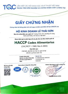 chứng nhận HACCP