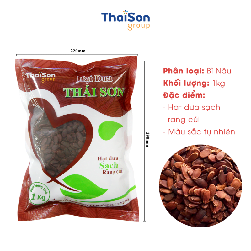 Hạt dưa Thái Sơn bì nâu – Rang muối (túi lớn 1kg)